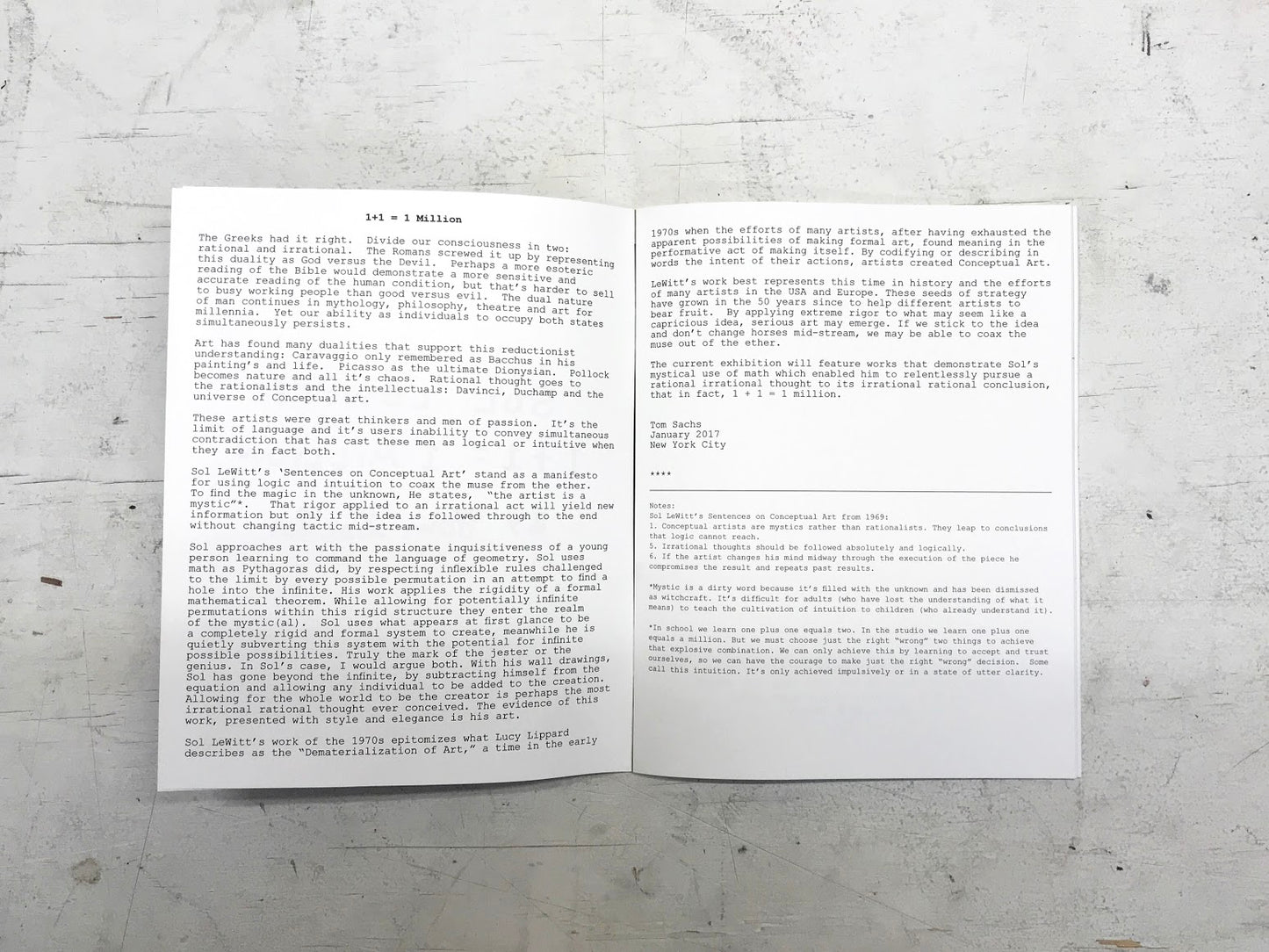 Sol LeWitt: 1+1 = 1 Million